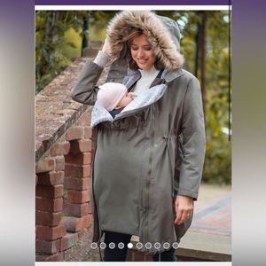 Seraphine khaki 3-in-1 maternity coat
